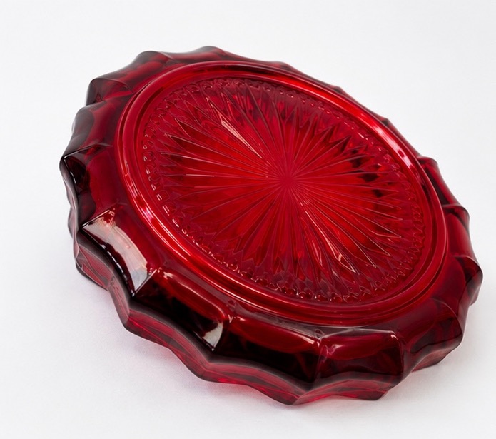 Ruby Red Vintage Glass Bowl